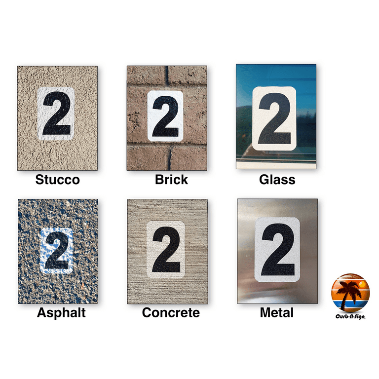 12 inch Individual Number for Mailbox House Office Apartment, Easy Peel & Stick 0-9 Stickers, Highly Reflective Aluminum Curb Numbers Five (5) Indoor/