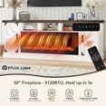 thumbnail image 3 of 77'' Fireplace TV Stand for 85'' TVs, 50-Inch Electric Fireplace, LED Lights, Farmhouse Media Entertainment Center, 3 of 7