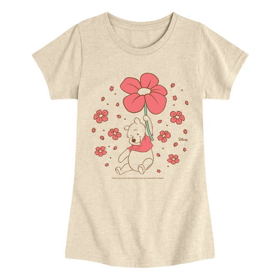 Winnie The Pooh - Floating Flower Fitted Short Sleeve Graphic T-Shirt