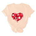 thumbnail image 5 of POTETI Women Valentines Day Shirts Tee Shirts for Women,Women Valentine's Day Gifts for Wife Beige Shirts Casual Crew Neck Heart Print Tops, 5 of 6