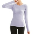 thumbnail image 6 of Womens Athletic T-Shirts, Long Sleeve Shirts for Women Fall Outdoor Slimming Fit Quick Dry Crewneck Tees Workout Tops S-XL, 6 of 8