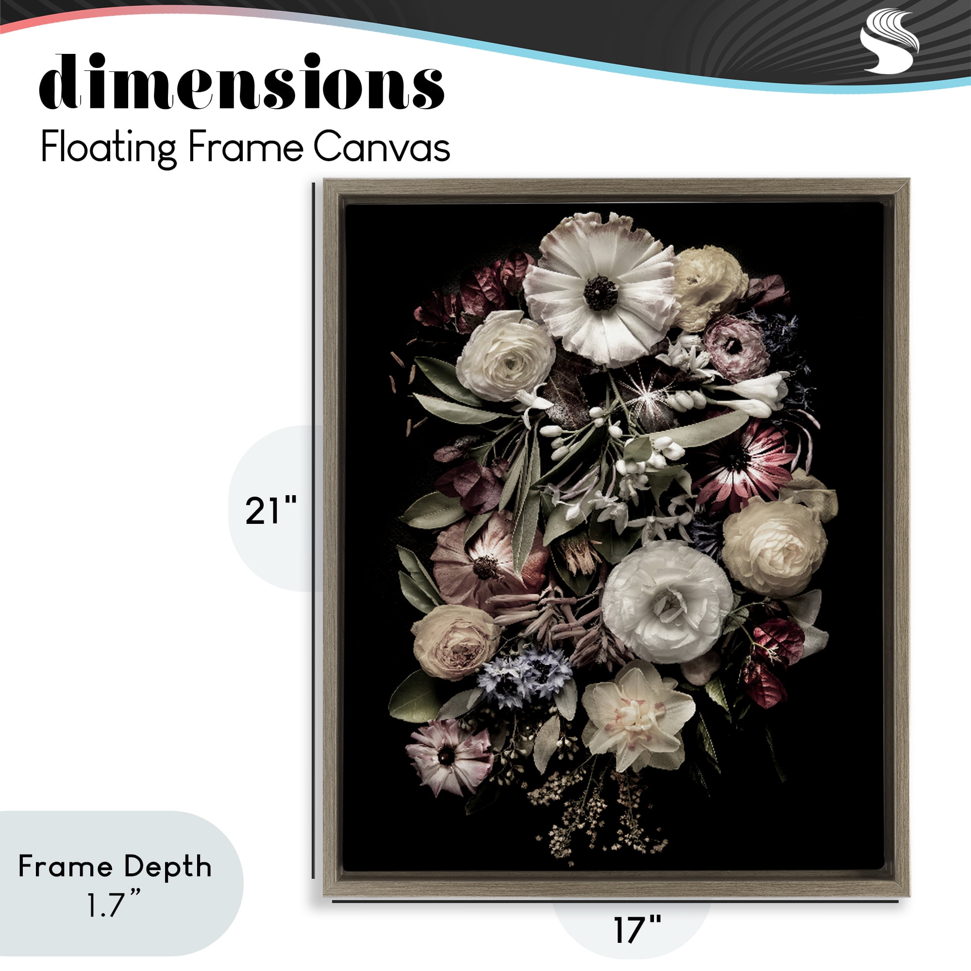 Stupell Industries Pale Yellow Roses Cluster Brown Framed Floater Canvas Wall Art, design by Carl Kravats