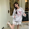 thumbnail image 3 of Foreign Trade Spring, Autumn and Winter New hello kitty Velvet Hooded Sweatshirt for Women Cute hello kitty Loose Top Trendy, 3 of 5