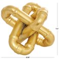 thumbnail image 3 of 9" x 7" Gold Metal Chain Link Jack Geometric Sculpture with Dimensional Ridges, by DecMode, 3 of 10