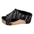 thumbnail image 2 of IUJSOY Women's Wedge Sandals Peep Toe Denim Slip on Backless Platform Sandals Mules Clogs Shoes, 2 of 8