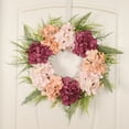 thumbnail image 3 of Hydrangea Wreath with/without Led Light Artificial Hanging Garland Ornament for Summer Garden Yard Front Door Decoration, 3 of 12