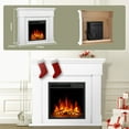 thumbnail image 6 of KISSAIR Electric Fireplace Mantel Package Wooden Surround Firebox Electric Fireplace Heater with Logs, Adjustable Led Flame, Remote Control, 750W-1500W, White, 6 of 7