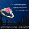 thumbnail image 2 of Gem Stone King 1.71 Ct Oval Fancy Pink Zirconia 18K Yellow Gold Plated Silver Ring, 2 of 6