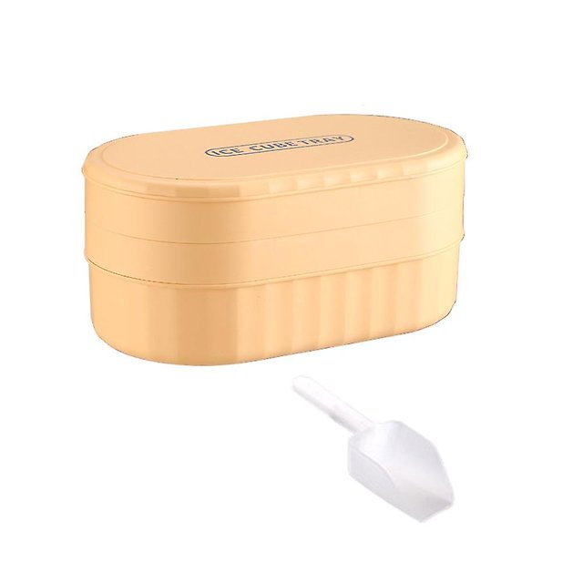 Bandeja de cubitos de hielo de doble capa y 72 compartimentos con tapa, cuchara para hielo y caja, cubitos de hielo flexibles de fácil liberación