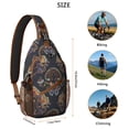 thumbnail image 4 of Rustic Paisley Design Sling Backpack, Vintage Bohemian Crossbody Shoulder Bag with Colorful Floral Pattern, Lightweight Travel Hiking Daypack, 4 of 6