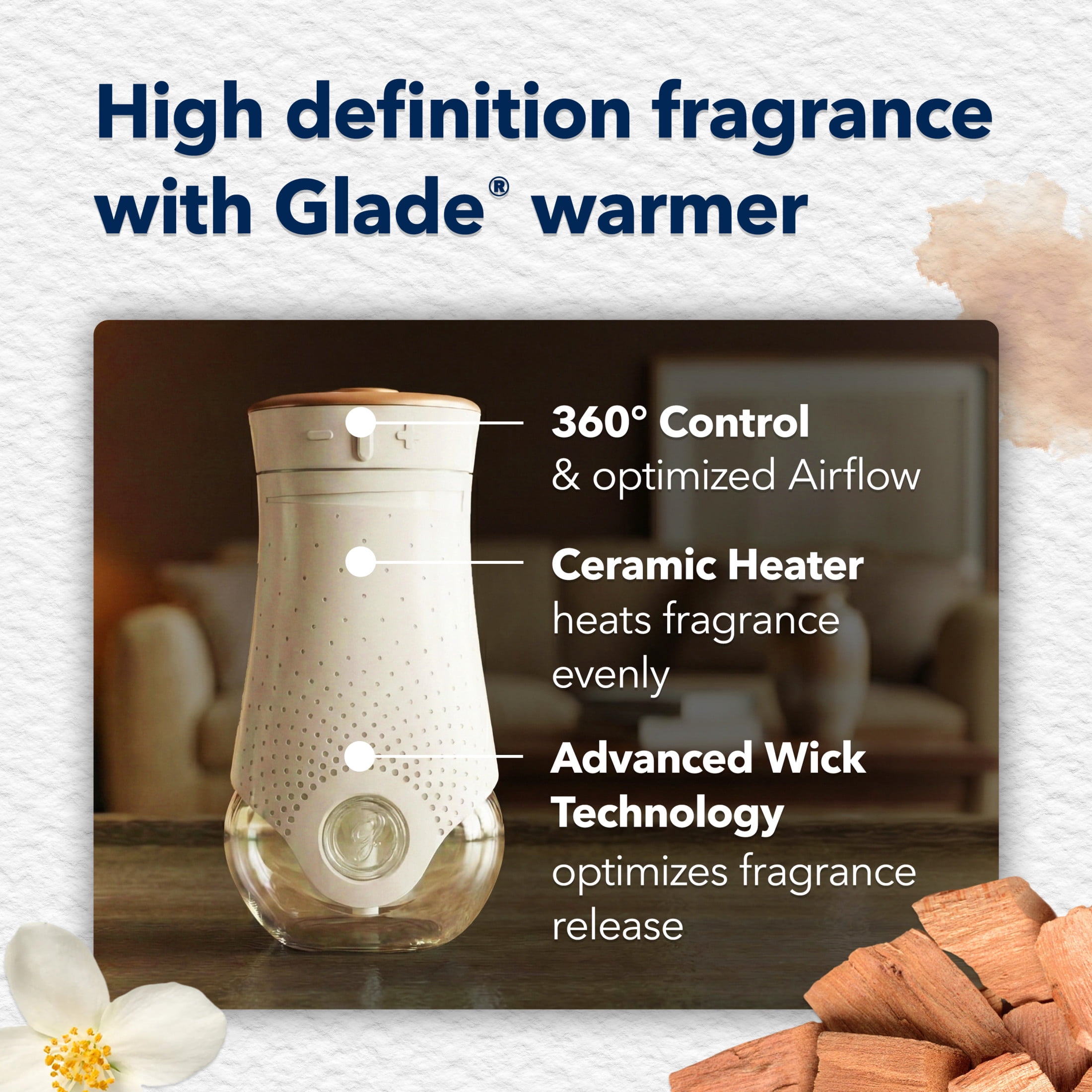 (5 pack) Glade PlugIns 1 Warmer + 1 Count Refill Starter Kit, Cashmere Woods, 0.67 FL. oz. Total, Scented Oil Air Freshener Infused with Essential Oils