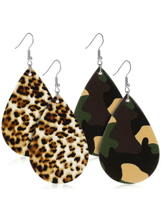 Leopard Leather Earrings