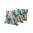 thumbnail image 2 of Set of Three 16" X 16" Blue and Orange Botanical Indoor Outdoor Throw Pillow, 2 of 5