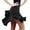 Black, variant on YM YOUMU Women Drawstring Ruched Ruffle Latin Dance Skirt Irregular Ballroom Samba Chacha Tango Mini Skater Skirt