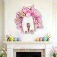 thumbnail image 6 of ZHMRFG Easter Wreath 15.75In,Artificial Flower Bunny Festive Candlestick Wreath Macaron Colors Simulated Texture Decor for Indoor Outdoor Lintels Walls Fireplaces Easter Party Spring Daily Home Decor, 6 of 6