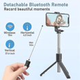 thumbnail image 3 of Trípode/palo Selfie con control remoto inalámbrico y soporte para trípode, compatible con iOS y Android, 3 of 5