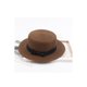 thumbnail image 1 of Sombrilla plana de verano con sombrero de paja para mujer, hecha a mano, 1 of 2