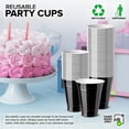 thumbnail image 4 of Stock Your Home Black Plastic Cups Disposable, 16oz (100 Count) Heavy-Duty, Large Party Cup Pack Bulk Pack for Drinking Punch, Soda, Wine, Beer, 4th of July, Halloween, 4 of 7