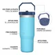 thumbnail image 2 of Vaso Térmico De 30oz Acero Inoxidable&nbsp;con Popote Y Asa, 2 of 7