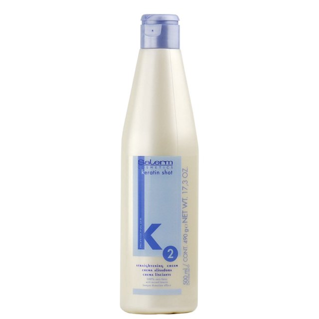 Crema Alisadora Salerm Keratin Shot Paso 2 17.3 oz Pack de 2 con Peine de Burlas SLEEK
