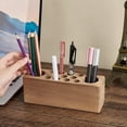 thumbnail image 3 of Wooden Pencil Holder for Desk 13 Hole Brush Organizer Stand Rustic Style Fountain Pen Holder for Office Studio Gift, 3 of 6
