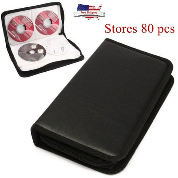 80 Sleeve CD DVD Blu Ray Disc Carry Case Holder Bag Wallet Storage Ring Binder