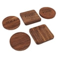 thumbnail image 5 of Posavasos de madera para bebidas, antideslizantes, con aislamiento térmico, juego de posavasos de madera de Acacia Natural para protección de mesa, decoración del hogar, 5 uds., 5 of 5