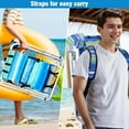 thumbnail image 6 of YANG2 Folding Beach Chair Adjustable Headrest w/4 Flexible Tilt Angle, Cup Holder Portable High Strength Cleanable Fabric, for Sand Camping Lawn Concert Travel Festival Blue&yellow, 6 of 10