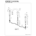 thumbnail image 3 of Kingston Brass KS6361LL  Two-Handle Deck Mount Roman Tub Faucet, Polished Chrome, 3 of 4