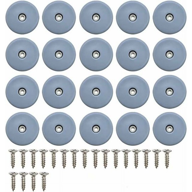 CHAO 20 piezas de deslizadores redondos para muebles de 22MM, con tornillos, deslizadores de teflón para muebles, silla deslizante, deslizador de clavo a clavo