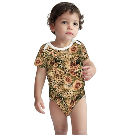 

Kdxio Animal Leopard Pattern Unisex Baby Cotton Short Sleeve Bodysuits-12 Months
