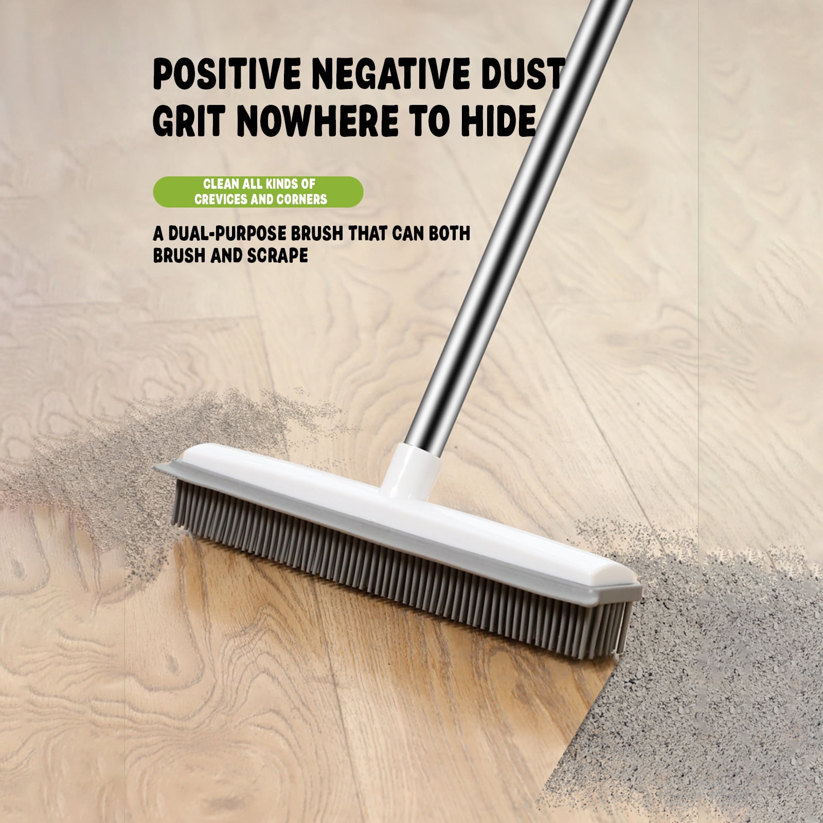 Long Handle Pet Hair Carpet Sweeper and Floor Scraper Brush Removes Dog and Cat Fur From Carpets and Hard Floors No Electricity Needed Ergonomic Design for Spring Shedding Cleanup