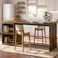 thumbnail image 6 of Finmind 78.74 Inch Kitchen Island with 2 Shelves, Island Table with Extra Large Countertop, Counter Height Table for 8-10, 6 of 10