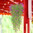 thumbnail image 6 of Deago 3 Pack Artificial Hanging Plants Fake Hanging Flowers Faux Eucalyptus Leaf Greenery Vine UV Resistant Plastic Plant for Home Garden Wedding Party Indoor Outdoor Decor, Black, 6 of 8