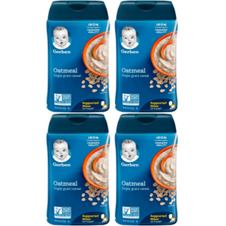 (4 Pack) GERBER Single-Grain Oatmeal Baby Cereal, 8 (Best Baby Cereal For 4 Month Old)