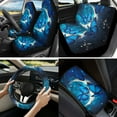 thumbnail image 2 of Yuyamidu Blue Butterfly Front Back Car Seat Covers Full Set of 13 Moon Steering Wheel Cover Center Console Cover Seat Belt Cover Key Chain Coasters, 2 of 6