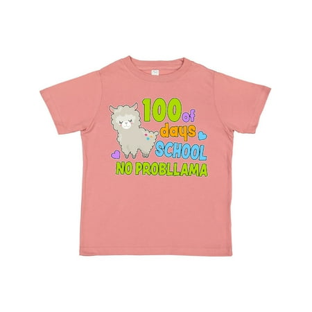 

Inktastic 100 Days of School No Probllama with Llama Gift Toddler Boy or Toddler Girl T-Shirt