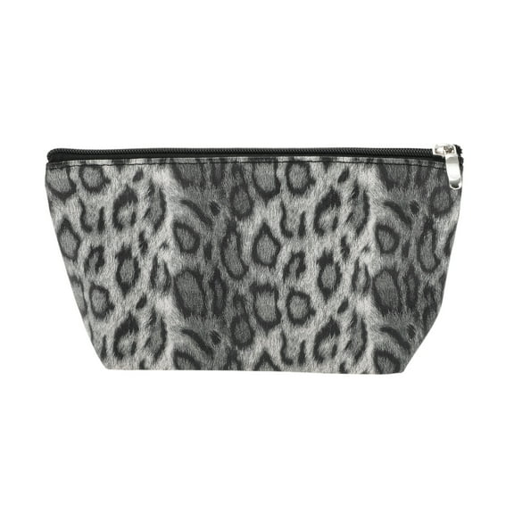 Unique Bargains 1 Pc Leopard Print Makeup Bag Black PU