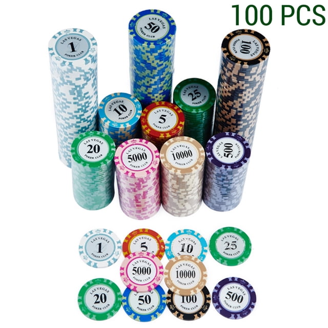 100 Pcs Poker Chips Poker Games Accessories Digital Chips