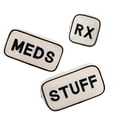 thumbnail image 1 of Bolsa de maquillaje Uekeboag de lona con letras de chenilla Medicine, 3 unidades, 1 of 6