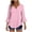 Pink, variant on TAGOLD Womens 3/4 Sleeve V-Neck Blouses & Shirts Ruffle Hem Button Closure Loose V Neck Summer Top