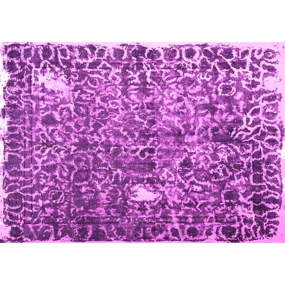 Ahgly Company Indoor Rectangle Abstract Pink Contemporary Area Rugs, 7' x 10'