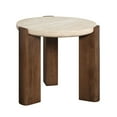 thumbnail image 6 of Miekor Furniture Leonardo Travertine Top & Dark Oak End Table 71764, 6 of 6