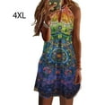 thumbnail image 3 of Vestido informal Qarigey bohemio sin mangas estampado color verde 4XL, 3 of 6