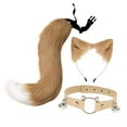 thumbnail image 3 of Diadema de Orejas de Gato con Set de Orejas y Cola Animal Disfraz de Peluche para Fiesta Temática Cumpleaños Espectáculos Carnaval Sesión Fotográfica Café, 3 of 8