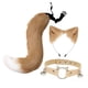 thumbnail image 3 of Diadema de Orejas de Gato con Set de Orejas y Cola Animal Disfraz de Peluche para Fiesta Temática Cumpleaños Espectáculos Carnaval Sesión Fotográfica Café, 3 of 8