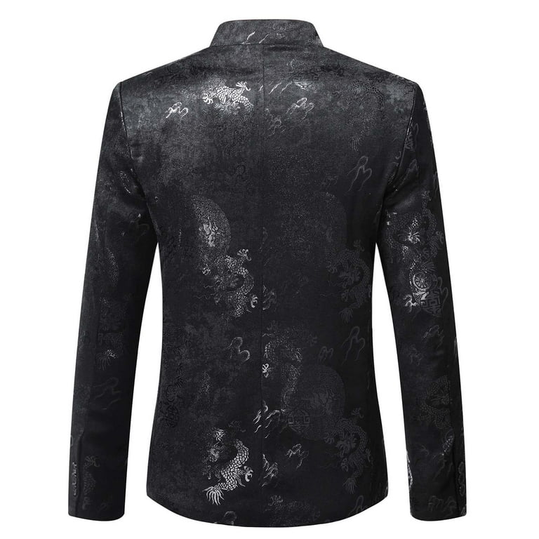 Casual College Floral Pocket Mandarin Collar Outerwear Casual College Floral Pocket Mandarin Collar Outerwear