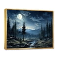 thumbnail image 2 of Designart "Blue Pine Tree Moonlit Charm" Tree Pine Floater Framed Canvas Wall Art, 2 of 7