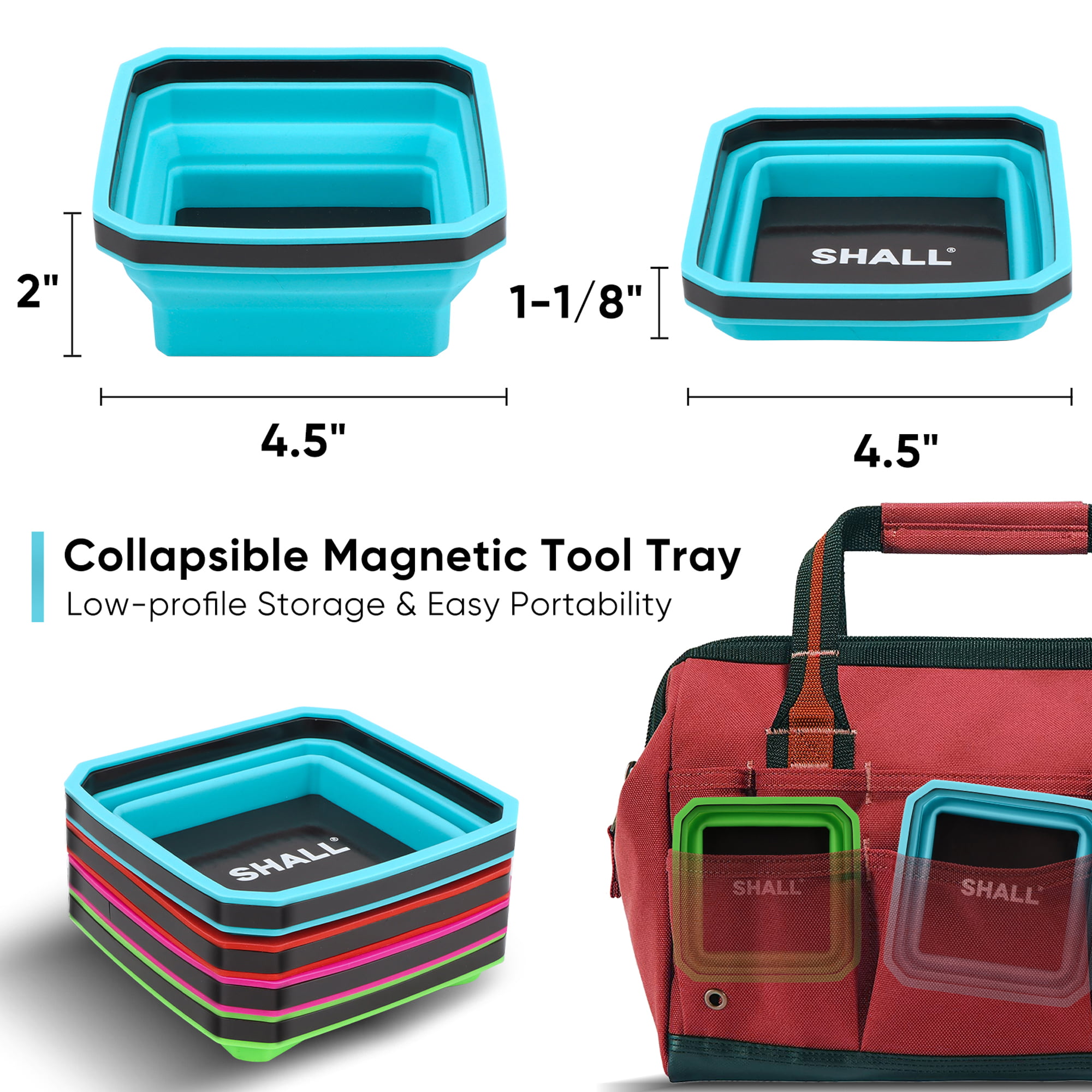 Magnetic Tray Magnetic Parts Tray Magnetic Bowl 4.2-Inch Round, 4-Pack