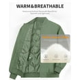 thumbnail image 2 of ULUSERN Men's Jackets-Bomber Jacket Fall Winter Warm Windbreaker Full Zip Casual Padded Coats (L,Green), 2 of 9